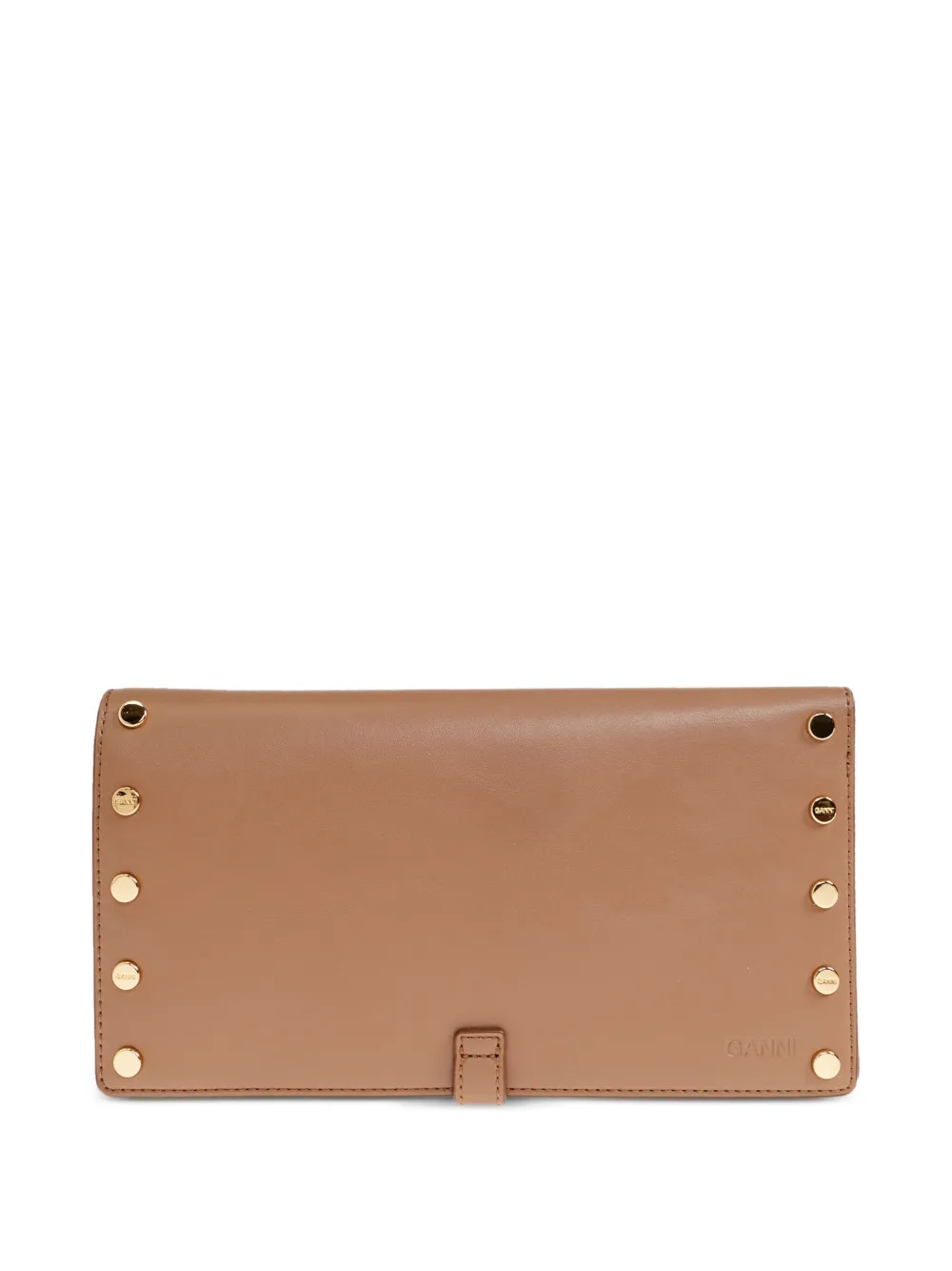  Ganni Studs-embellishment Flap Wallet - Neutrals 