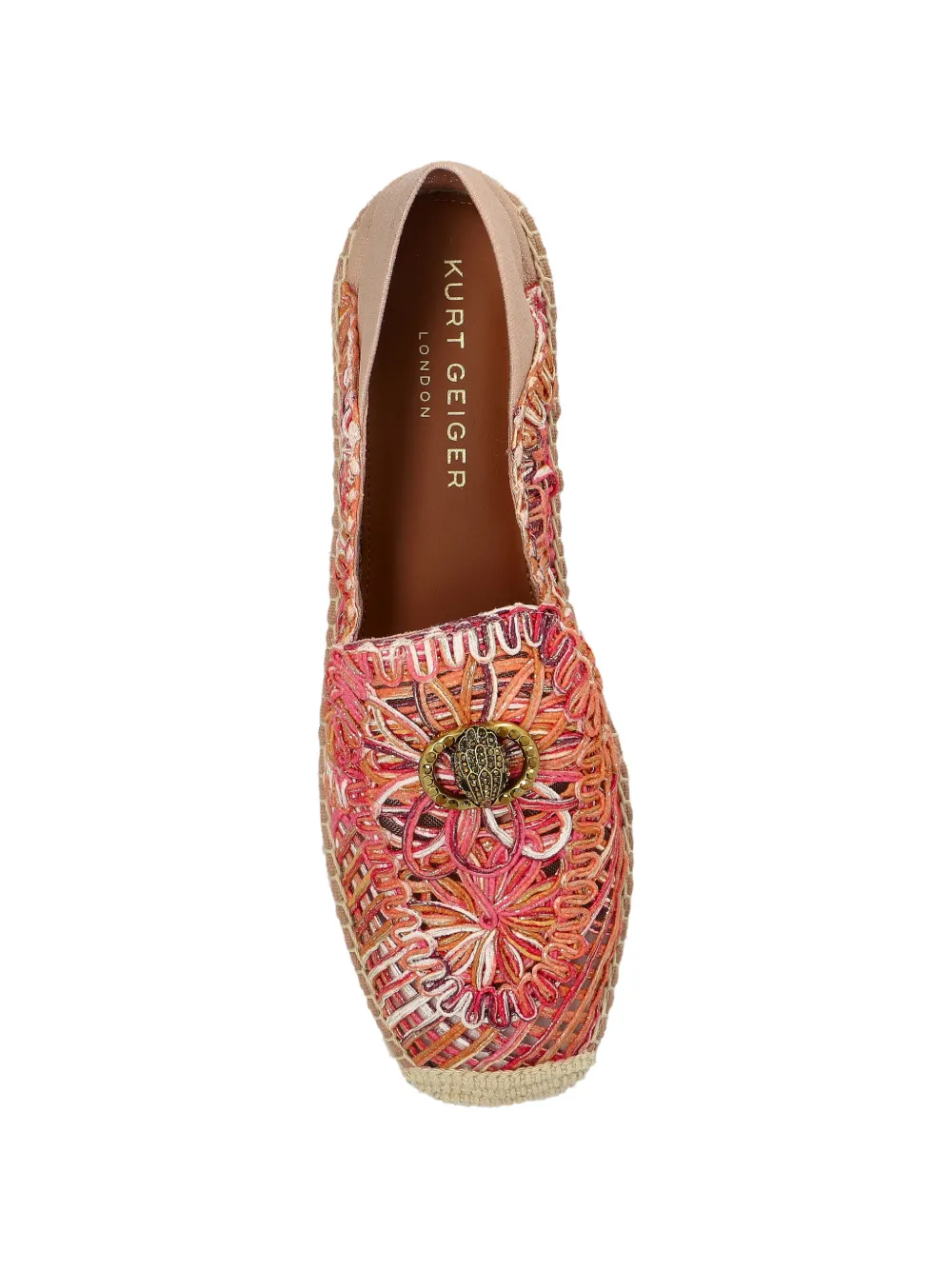 Kurt Geiger London Geweven espadrilles met logoplakkaat Roze