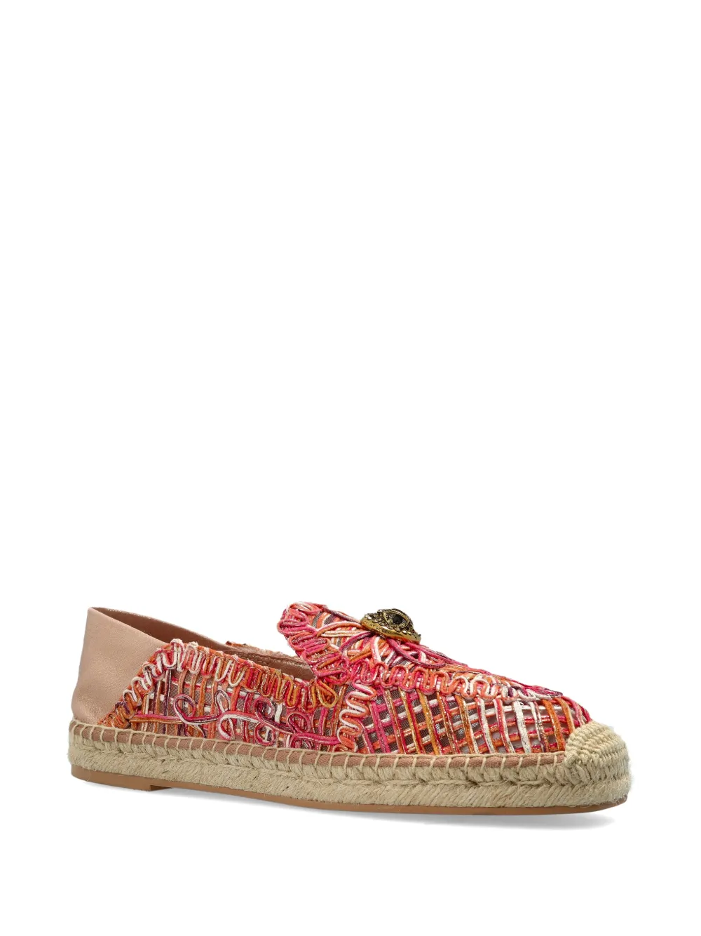 Kurt Geiger London Geweven espadrilles met logoplakkaat Roze
