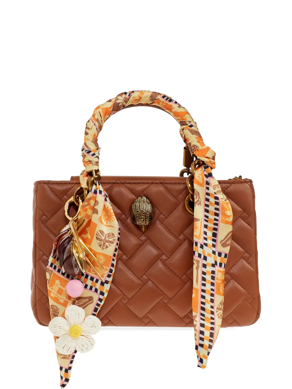 Kurt Geiger London quilted charm tote bag - Marrone