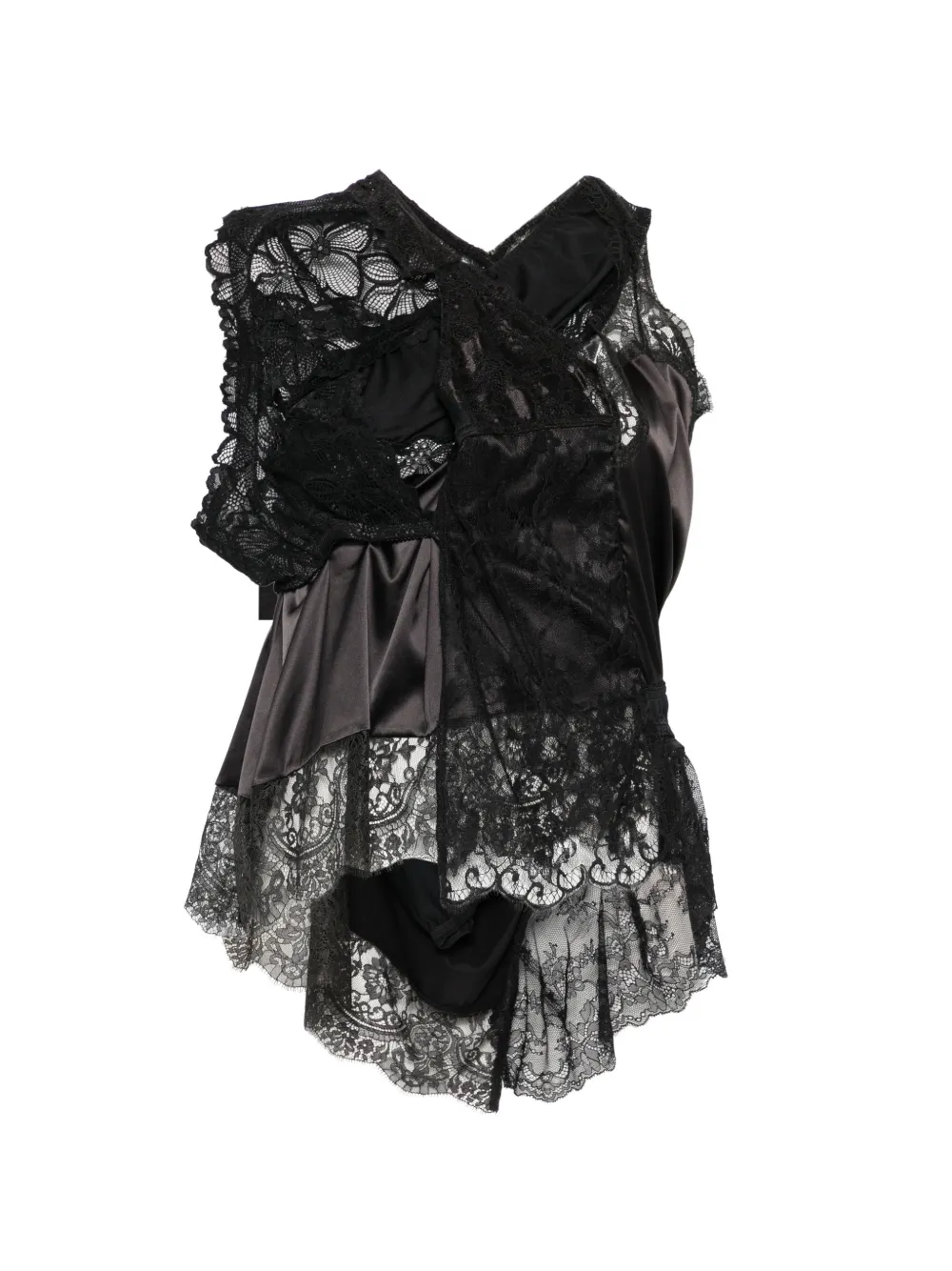Junya Watanabe x Peach John lace-detail blouse - Nero