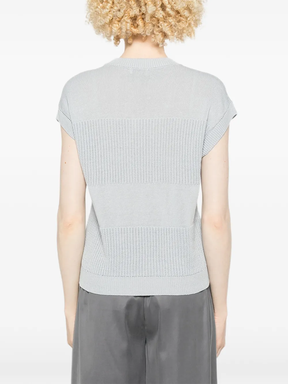 Peserico Geribbelde top Blauw