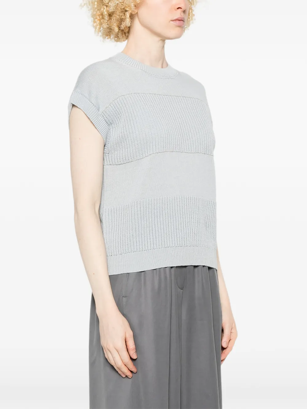 Peserico Ribbed Vest - Blue 