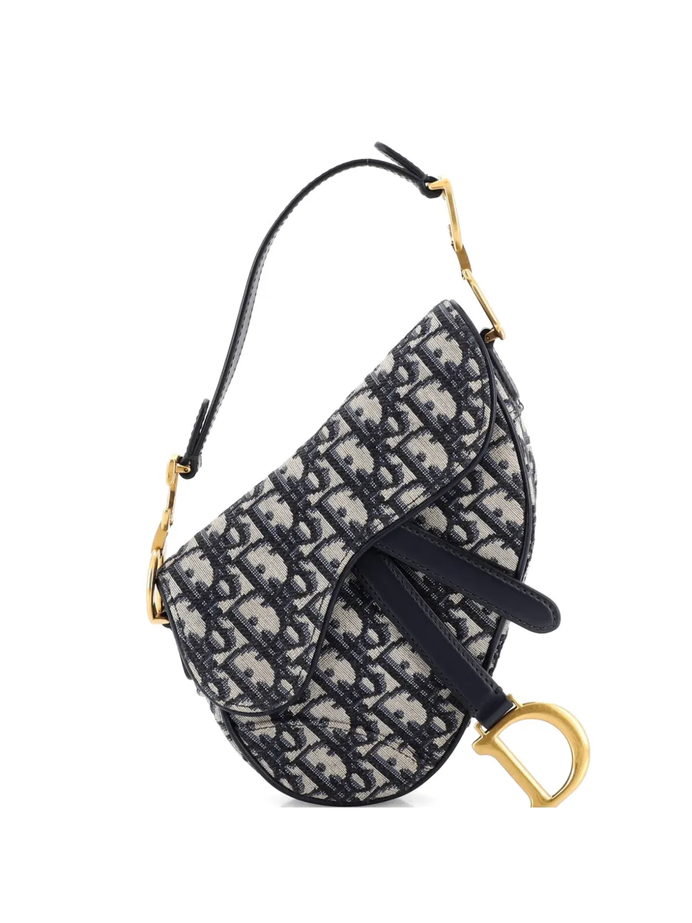 Christian Dior Pre-Owned Saddle Handbag Oblique Canvas Mini shoulder bag - Blu