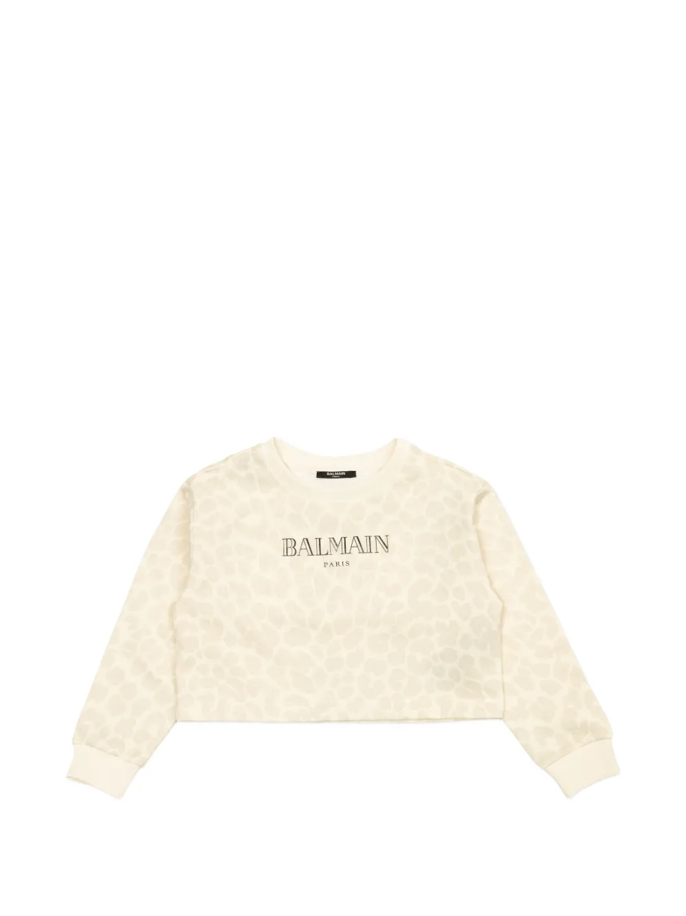 Balmain Kids pattern crop sweater - Toni neutri
