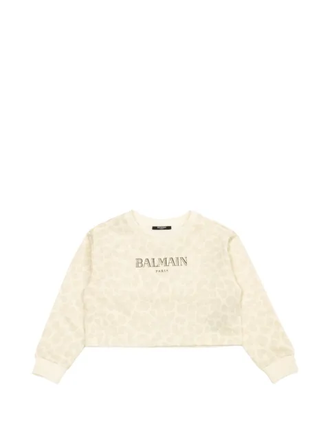 Balmain Kids pull crop à motif géométrique