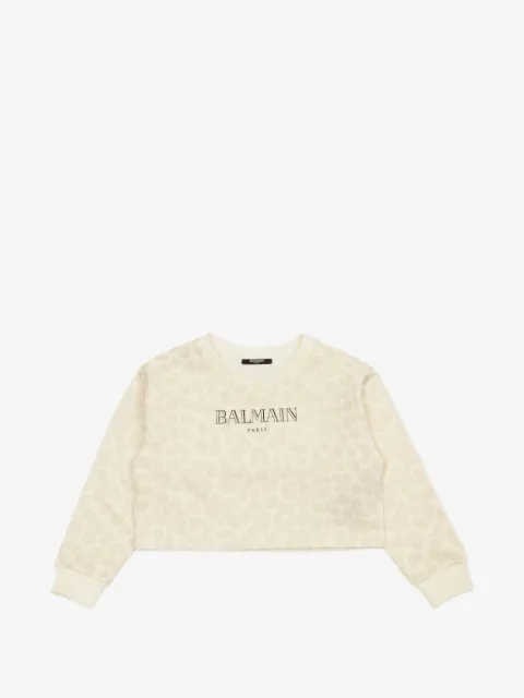 Balmain Kids pattern crop sweater