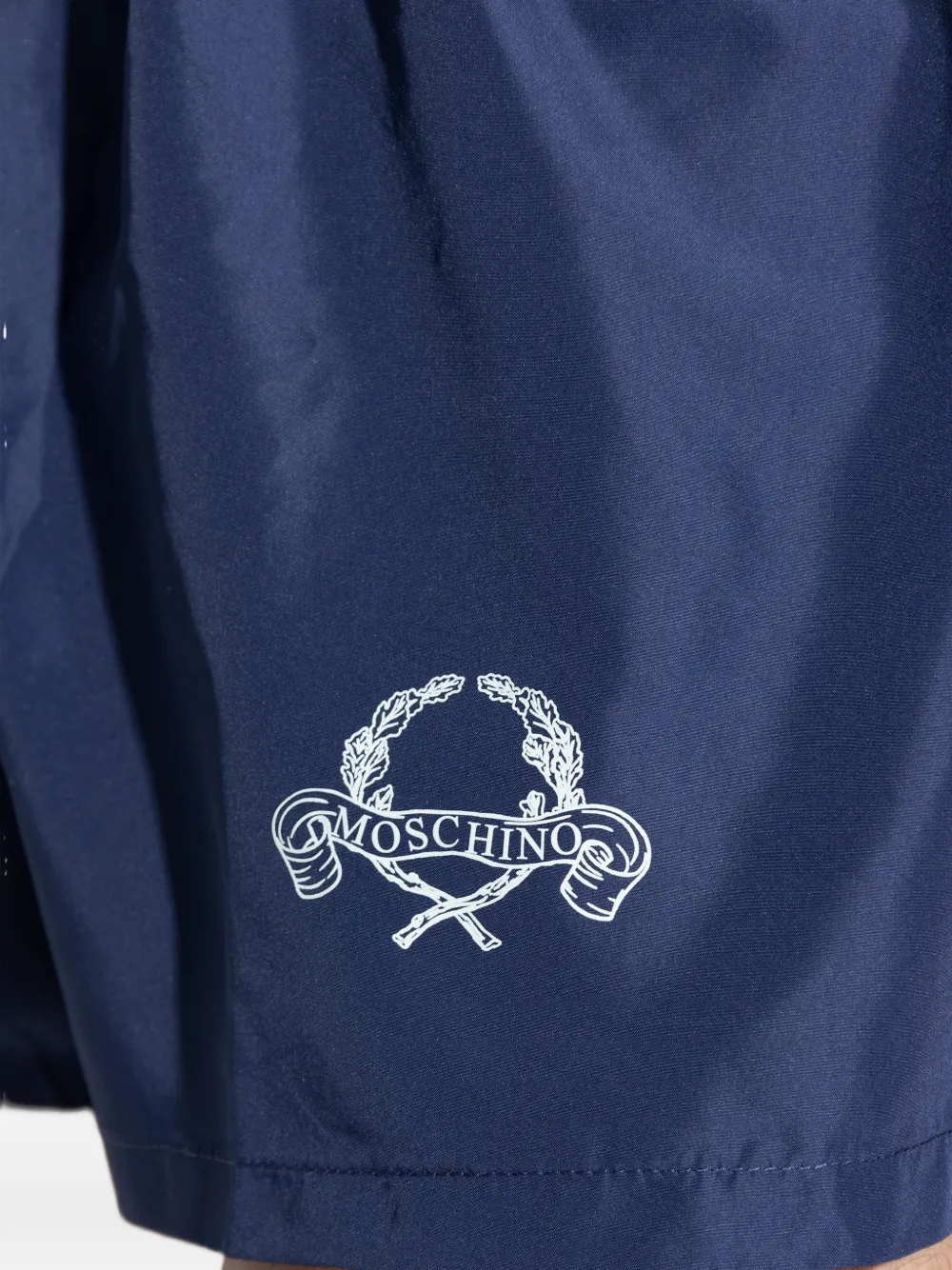 Moschino Zwembroek met logo Blauw