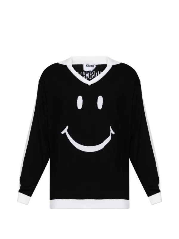 Moschino Smiley-print Sweater in Black