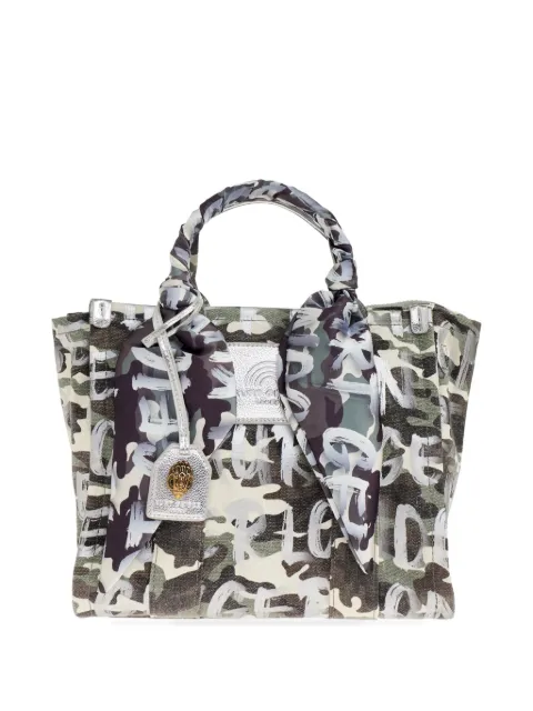 Kurt Geiger London camouflage lettering tote bag