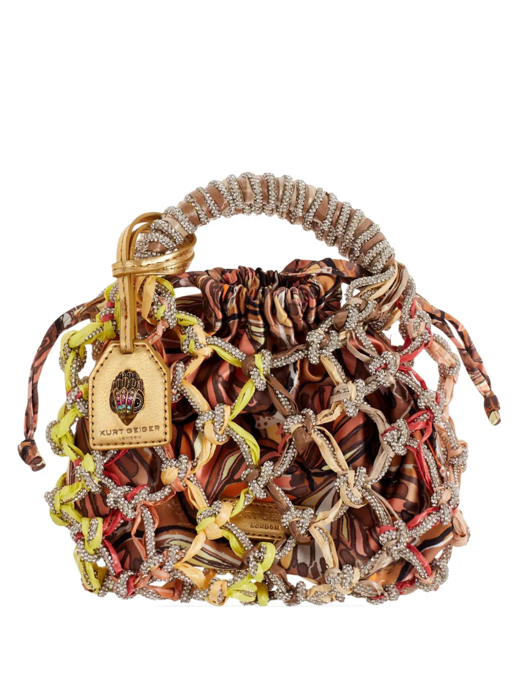 Kurt Geiger London Macrame crystal tote bag - Marrone