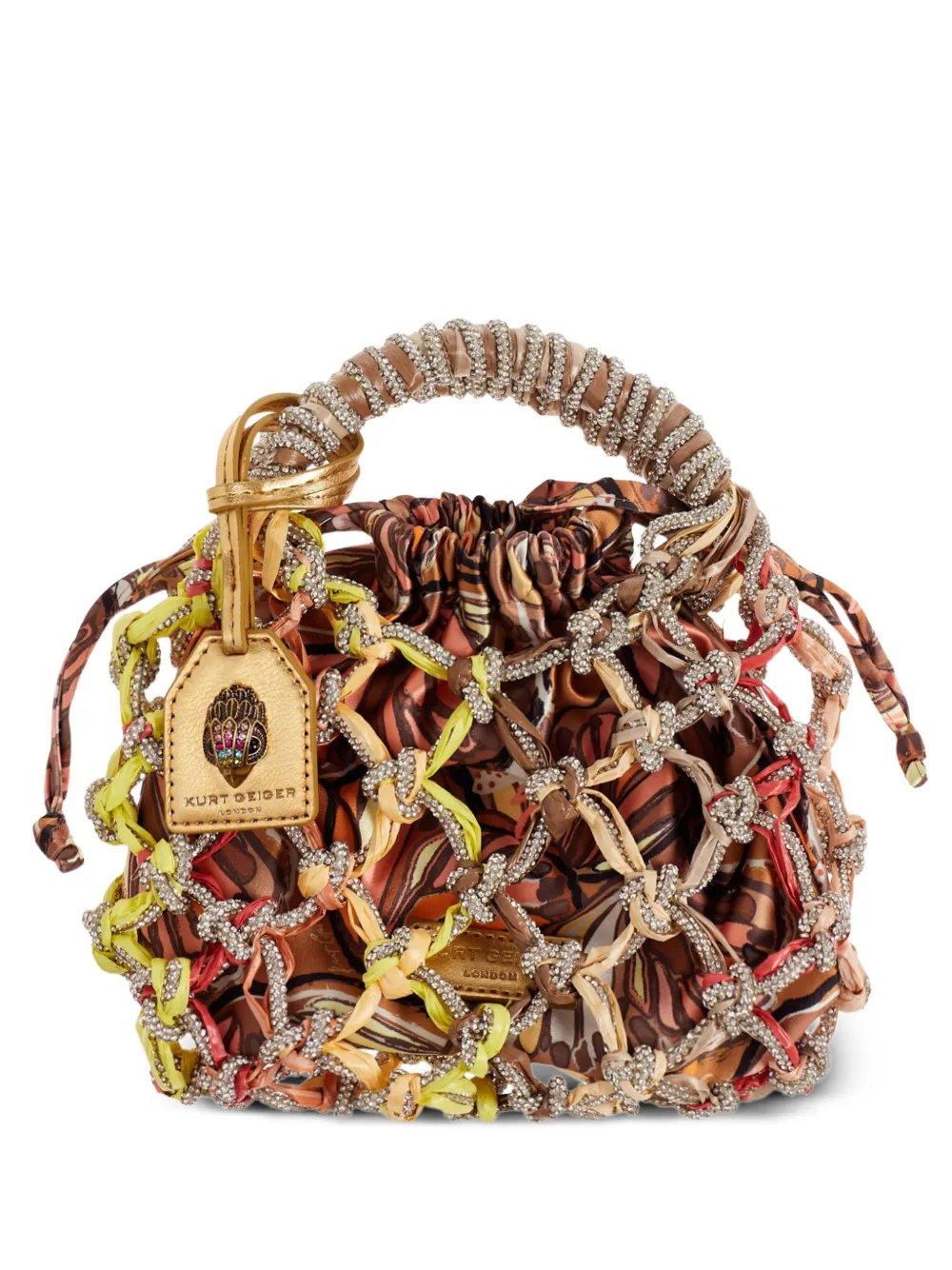 Kurt Geiger London Macrame crystal tote bag - Marrone