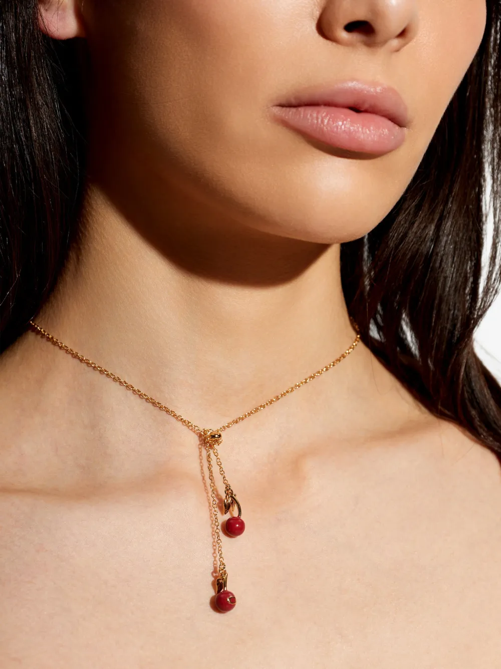  Coach Cherry Brass Necklace - Gold 