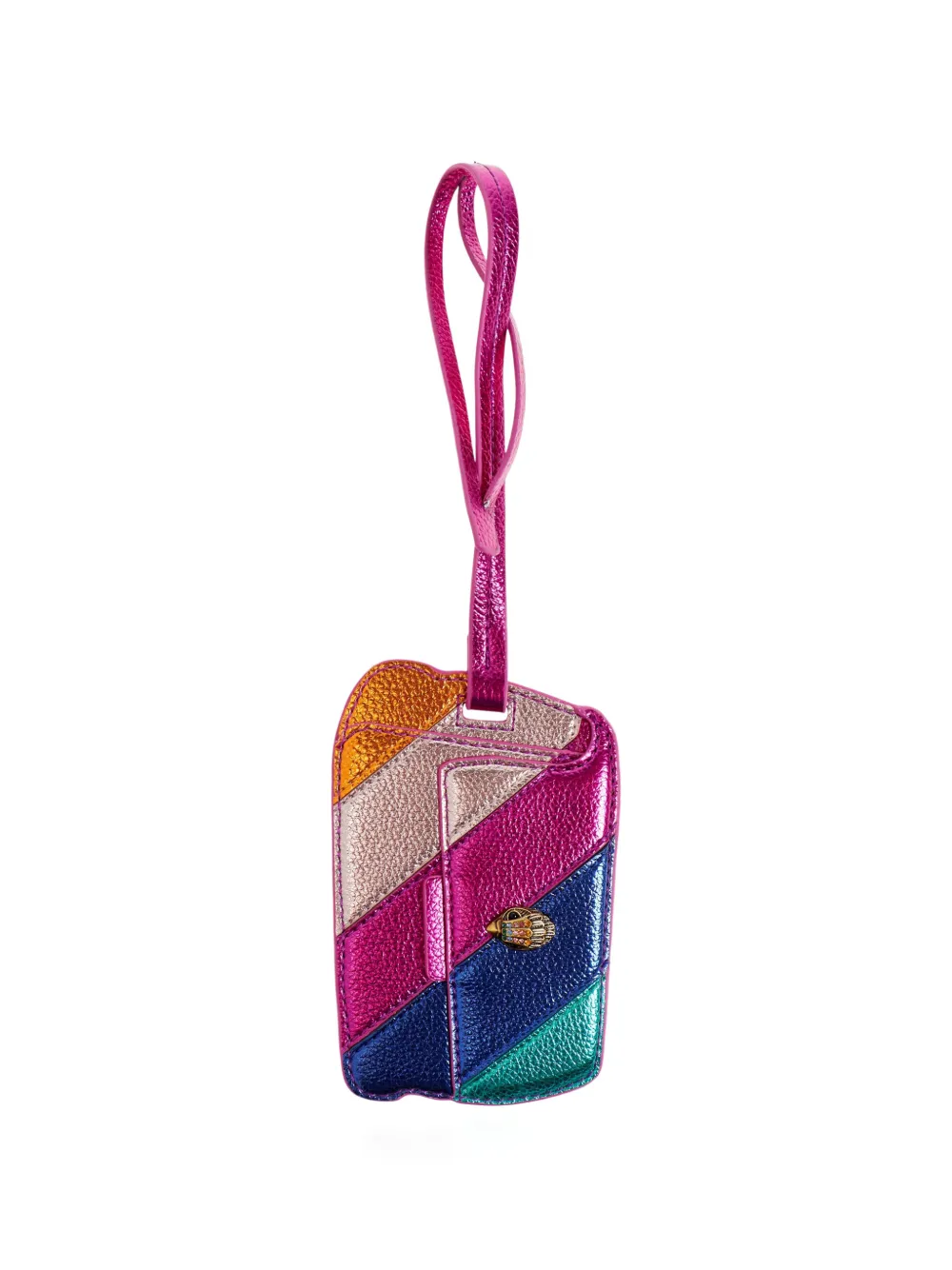 Kurt Geiger London metallic-effect luggage tag - Rosa
