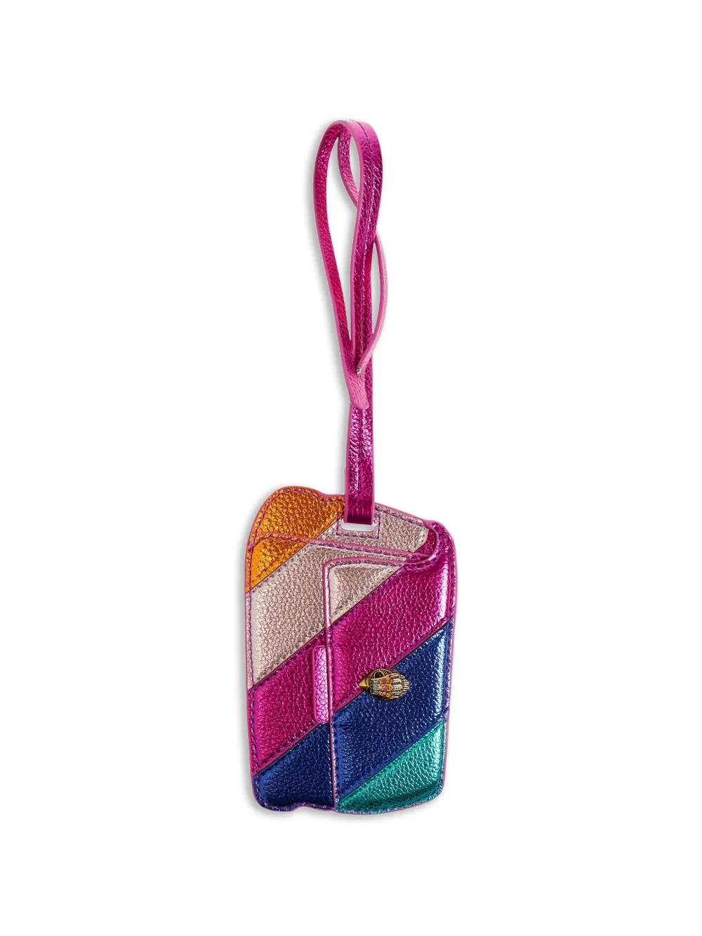 Kurt Geiger London metallic-effect luggage tag - Rosa