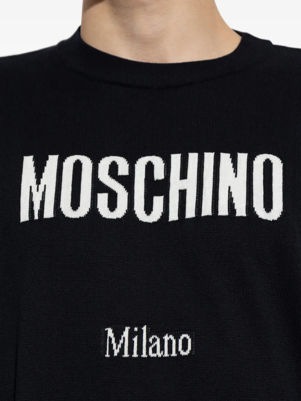 Moschino Gebreide trui met ronde hals Zwart
