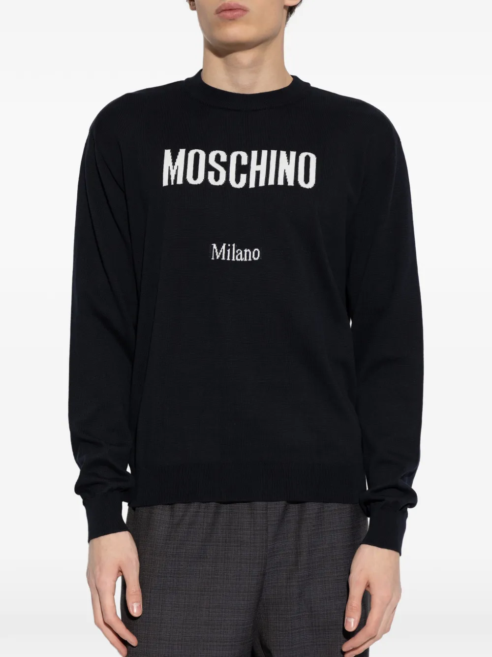 Moschino Gebreide trui met ronde hals Zwart