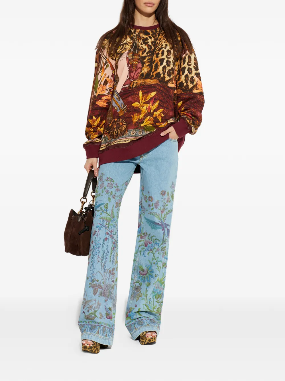 ETRO Sweater met dierenprint Rood