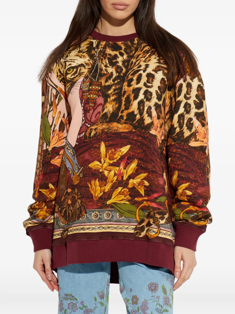 ETRO Sweater met dierenprint Rood
