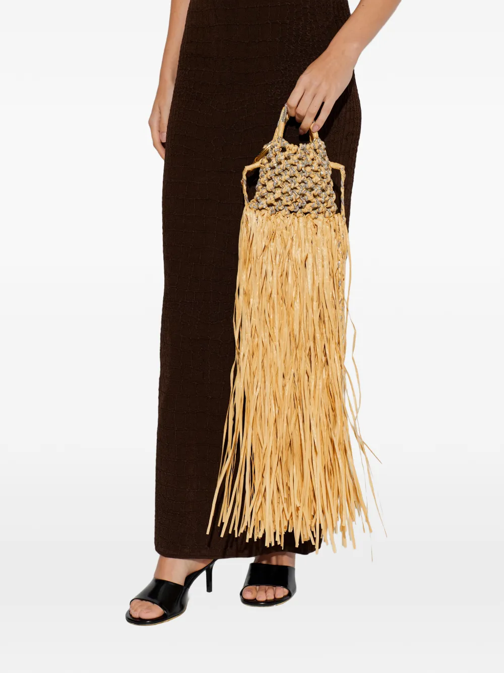  Kurt Geiger London Mini Macrame Crystal Bag - Neutrals 
