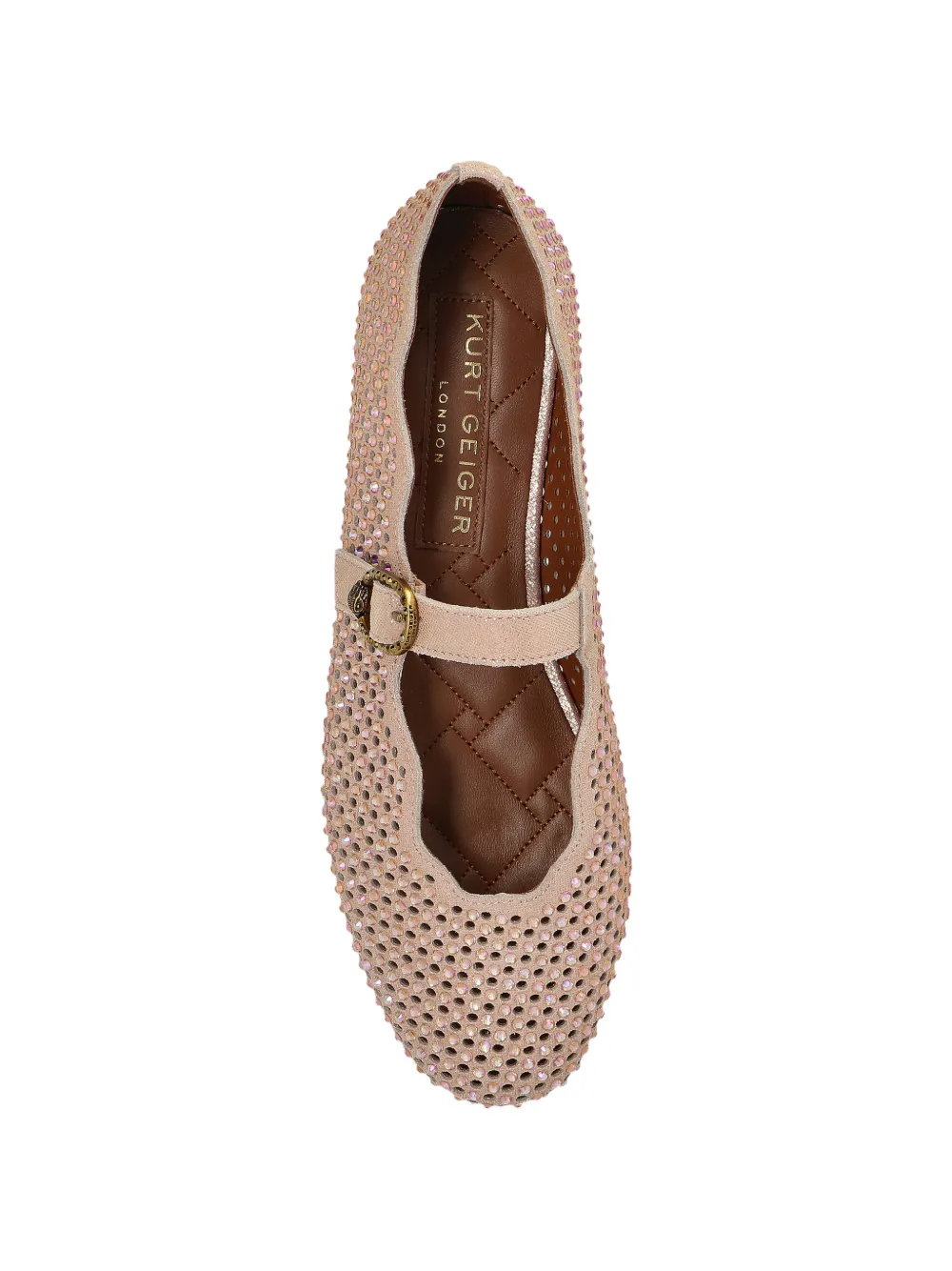 Kurt Geiger London Wavy Mayfair ballerina's Beige