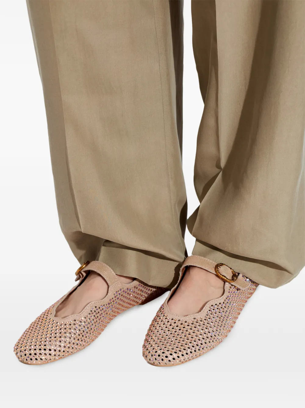 Kurt Geiger London Wavy Mayfair ballerina's Beige