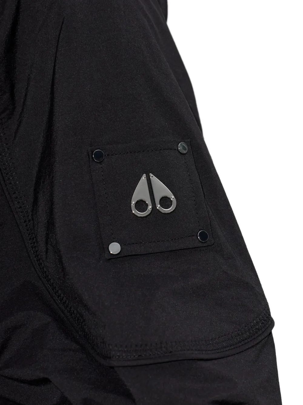 Moose Knuckles Bomberjack met logoprint Zwart