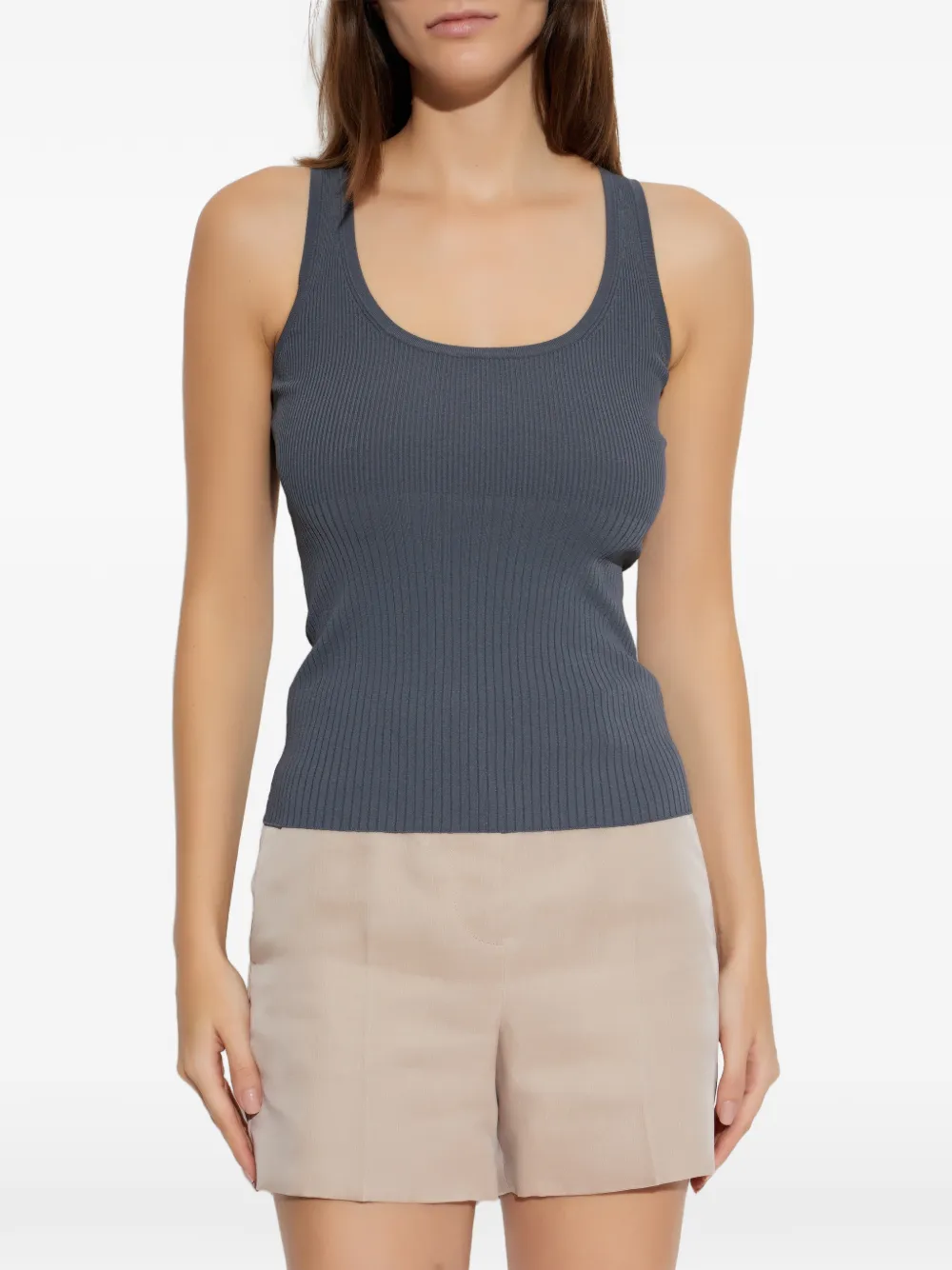 Max Mara Ribgebreide tanktop Grijs