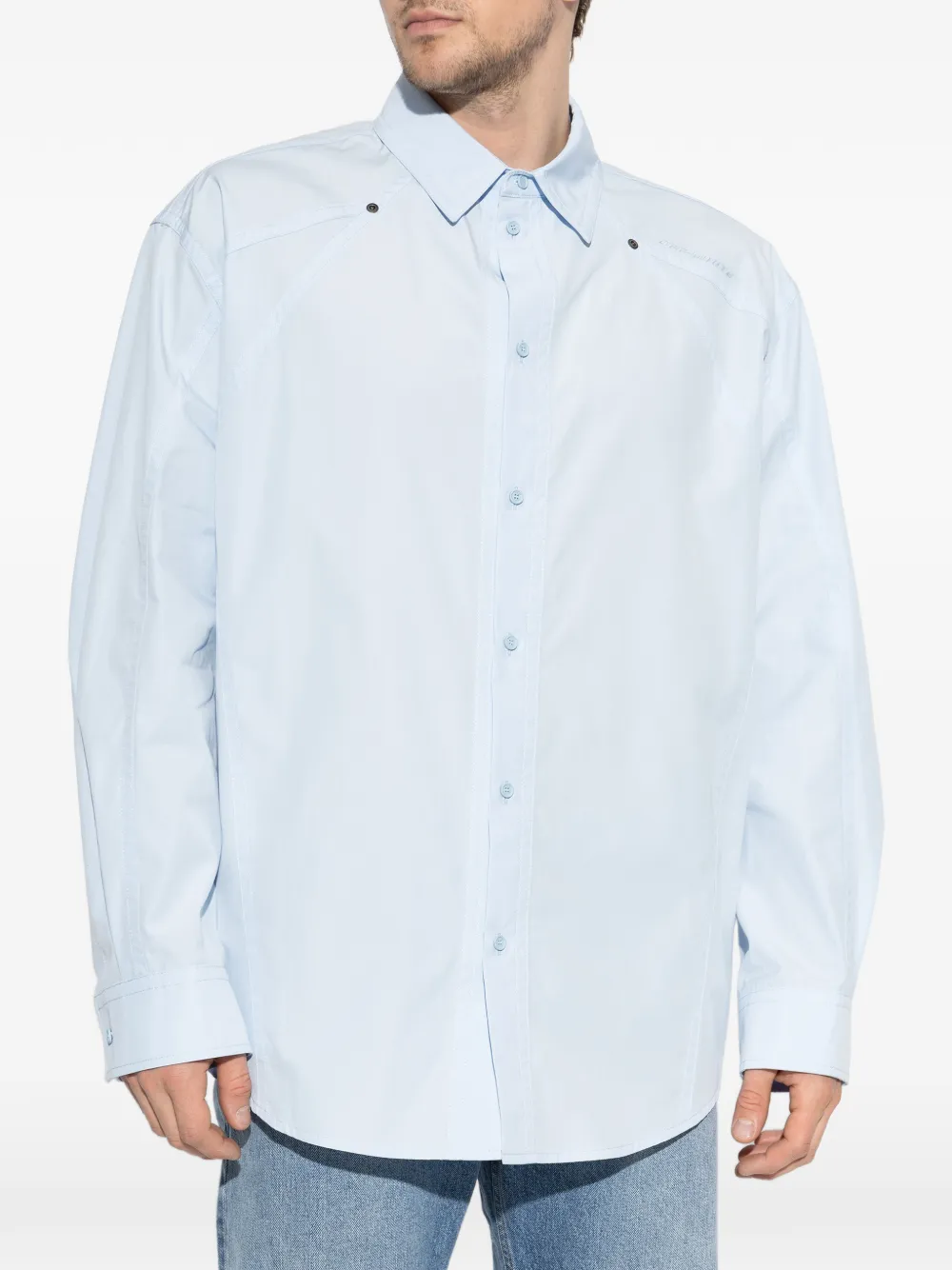  Off-white Veste En Coton à Boutonnière - Bleu 