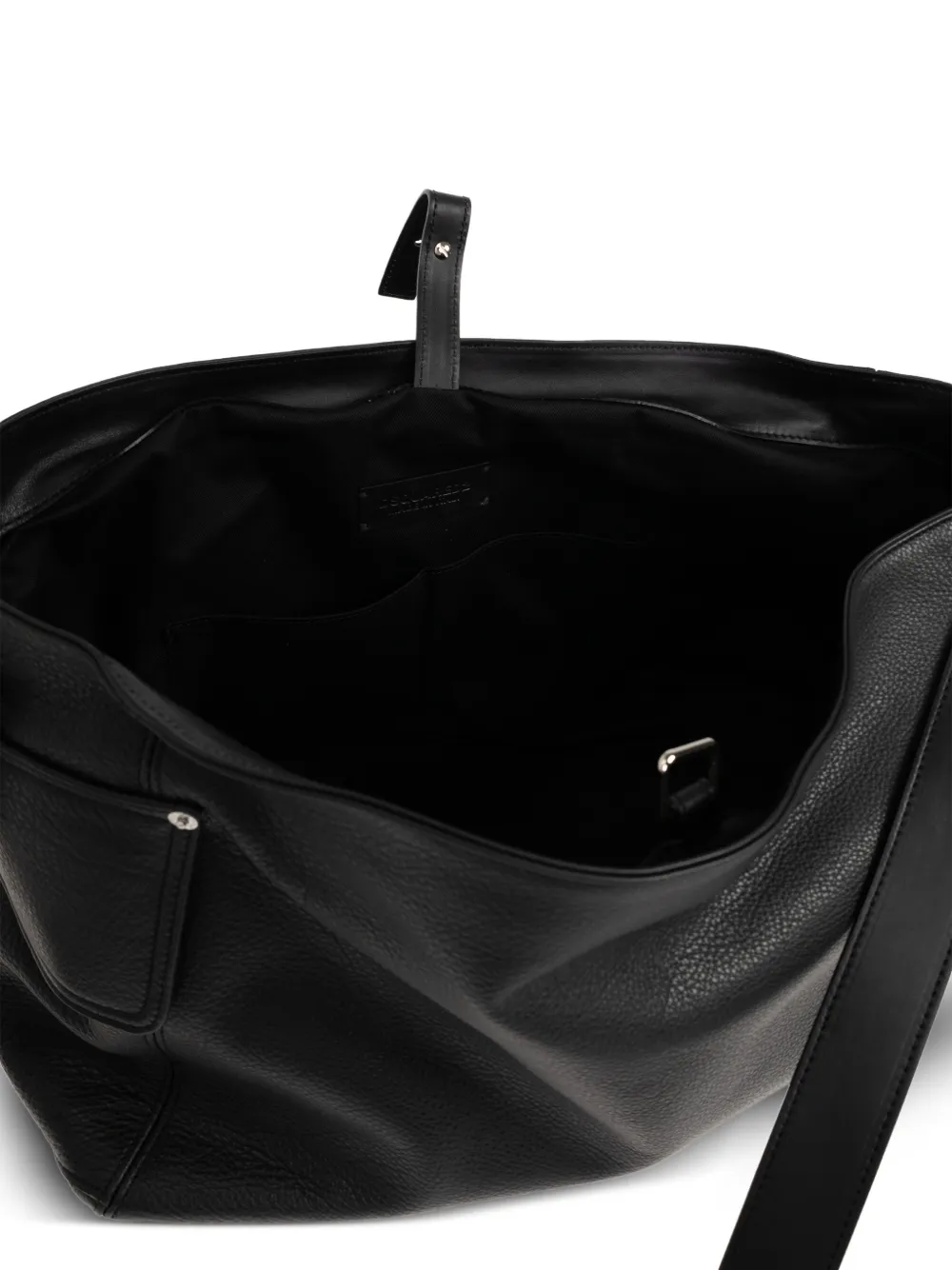 DSQUARED2 Leren shopper met logo-reliëf Zwart