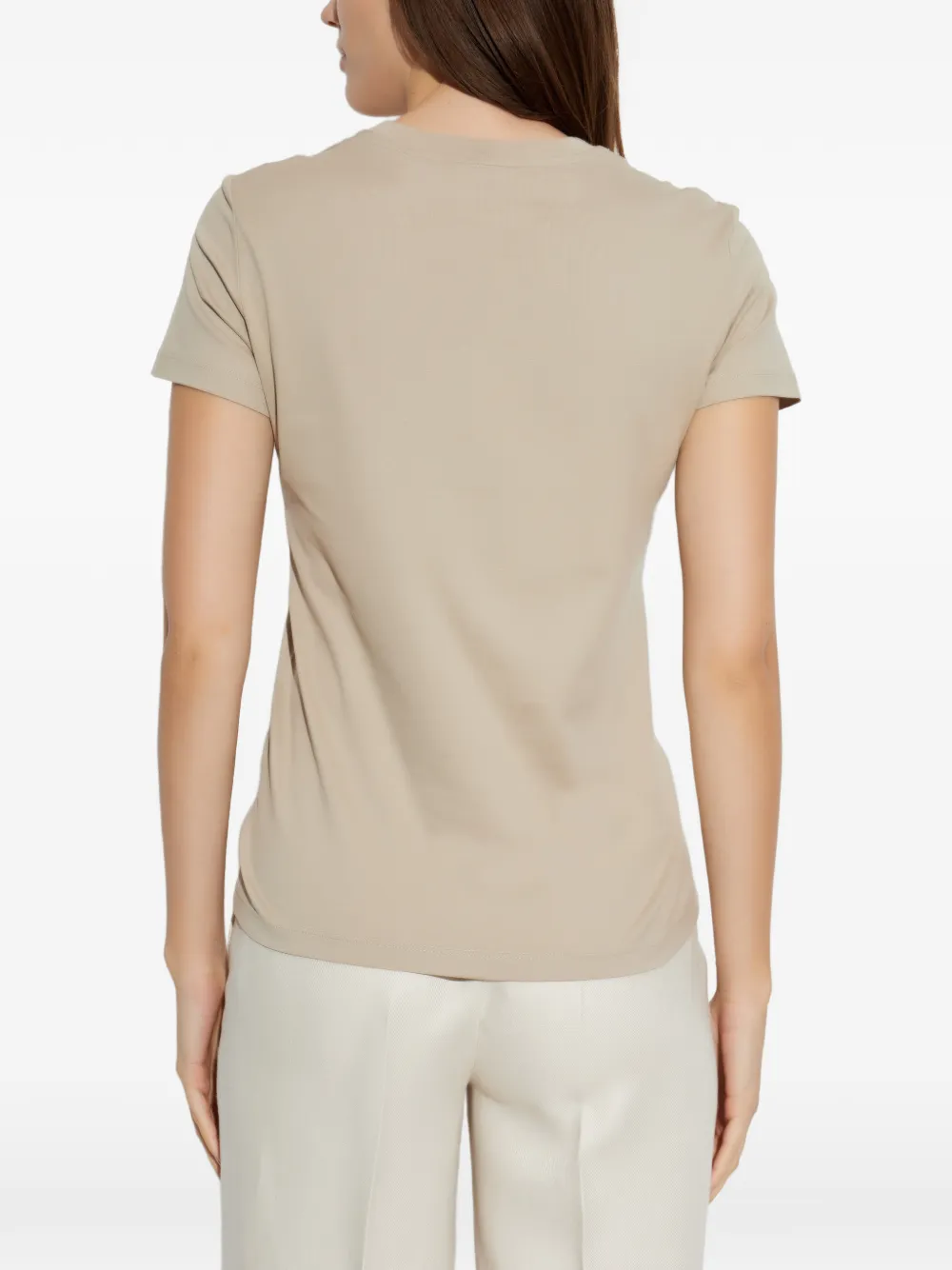 Max Mara T-shirt met geborduurd logo Beige