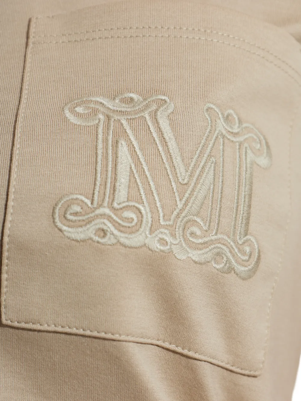 Max Mara T-shirt met geborduurd logo Beige