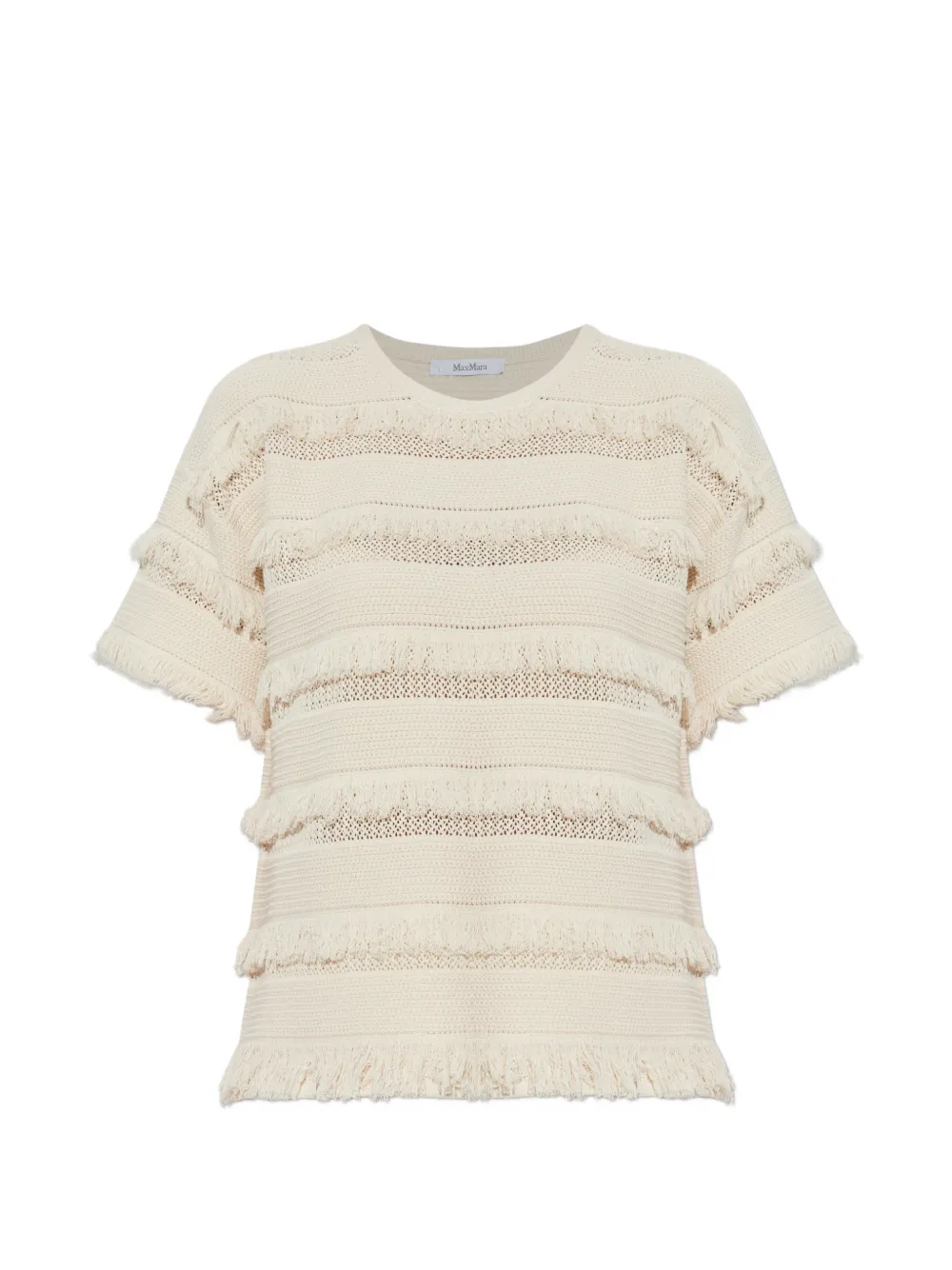 Max Mara Top con frange - Toni neutri