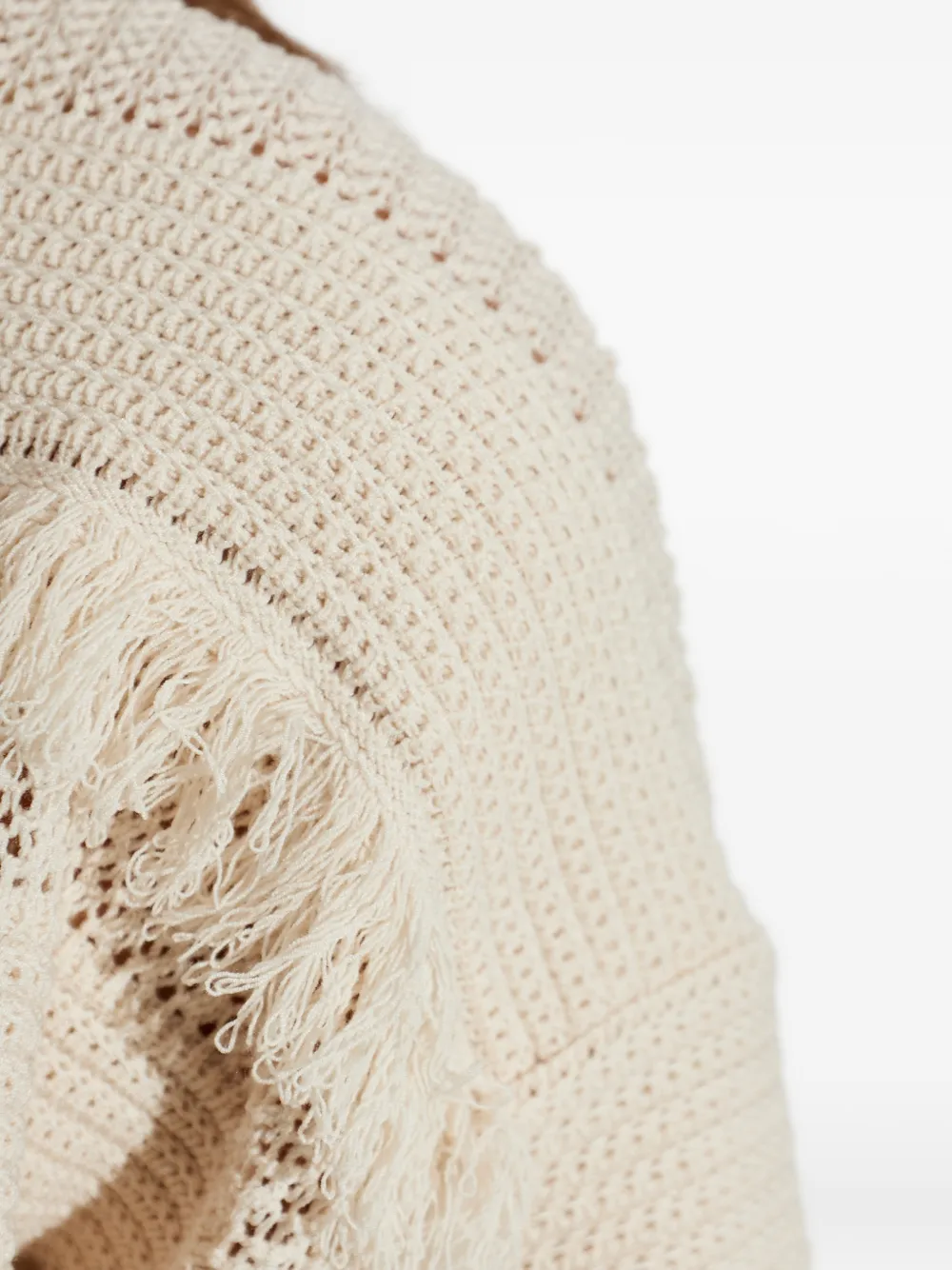 Max Mara Gebreide top met franje Beige