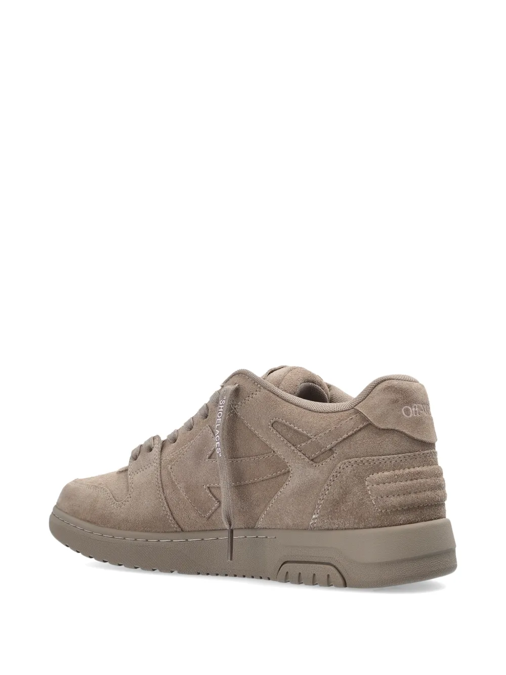 Off-White suede lace-up sneakers Beige