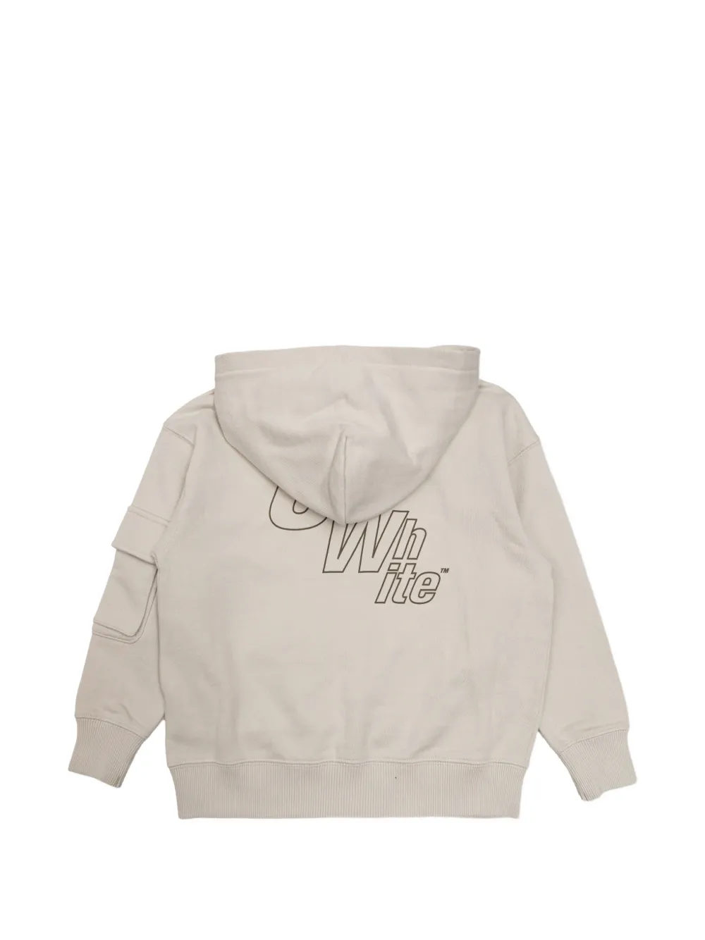  Off-white Kids Graphic-logo Zip Hoodie - Neutrals 