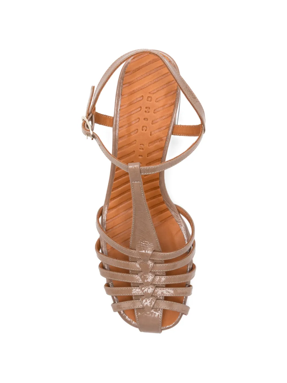 Chie Mihara Gekooide sandalen met T-bandje Beige