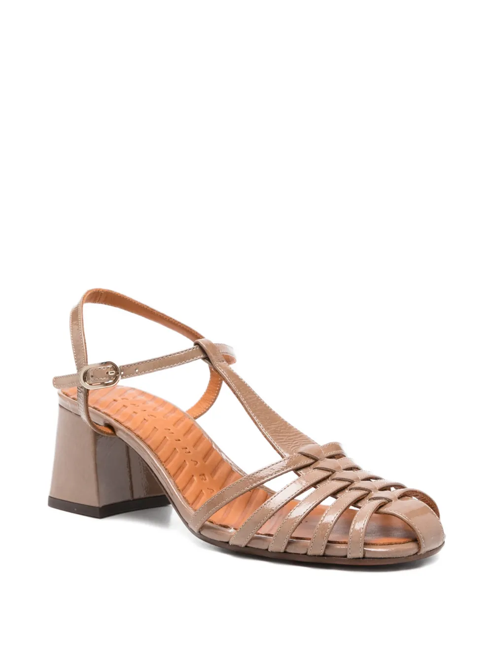 Chie Mihara Gekooide sandalen met T-bandje Beige