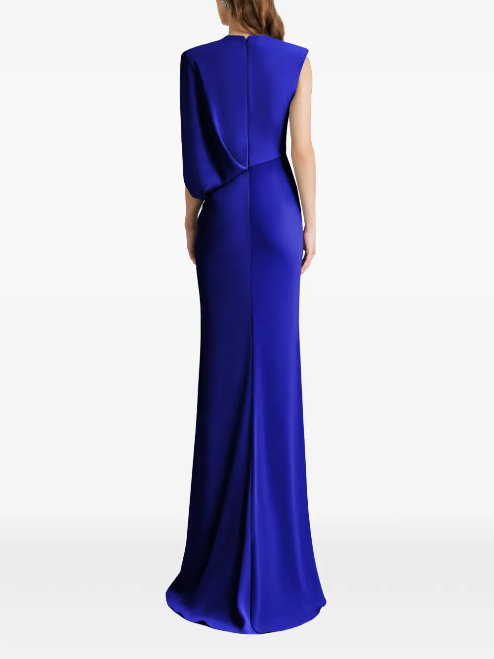 Gemy Maalouf Gedrapeerde jurk met V-hals Blauw