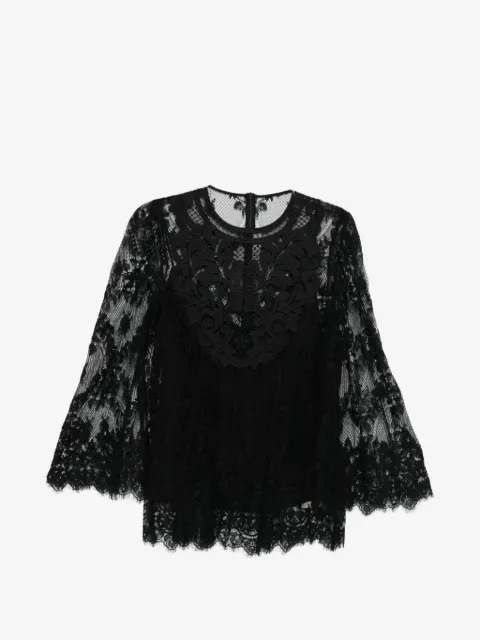 Elie Saab bluse med blomstrede blonder
