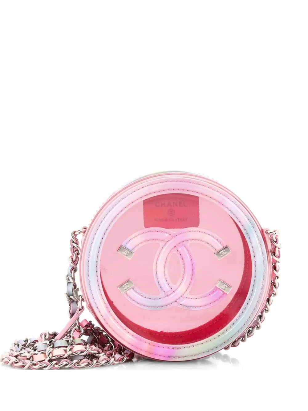 CHANEL Pre-Owned Filigree Round Clutch with Chain PVC with Lambskin Mini crossbody bag - Multicolore