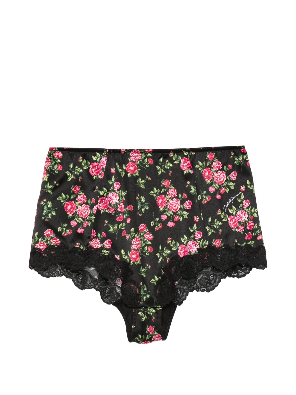 Dolce & Gabbana floral-print lace briefs - Nero