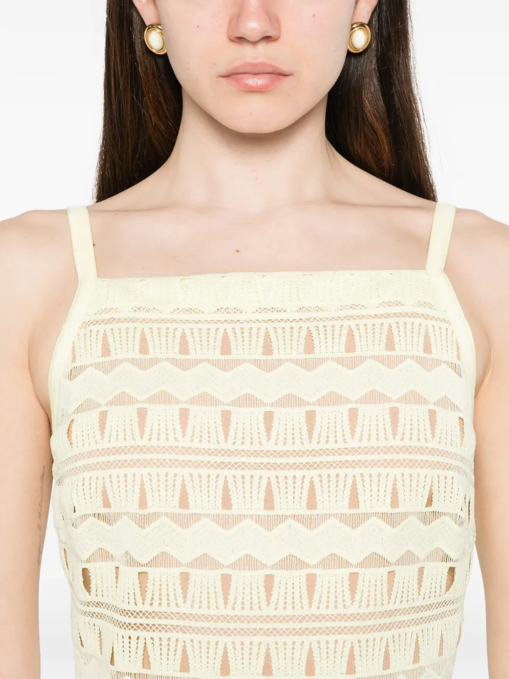 Elie Saab Flared midi-jurk Geel