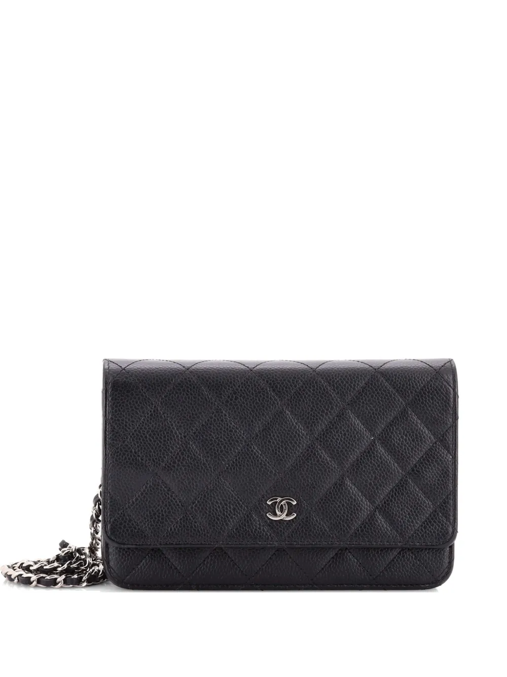 CHANEL Pre-Owned Wallet on Chain Quilted Caviar crossbody bag - Nero