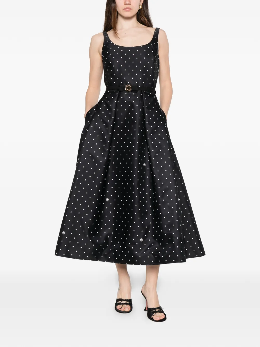 Elie Saab Midi-jurk met stippen Zwart