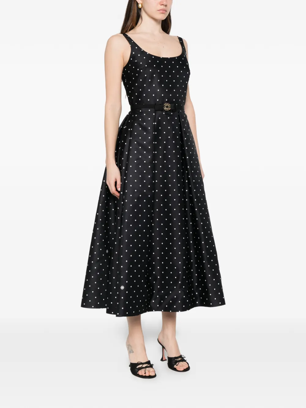 Elie Saab Midi-jurk met stippen Zwart
