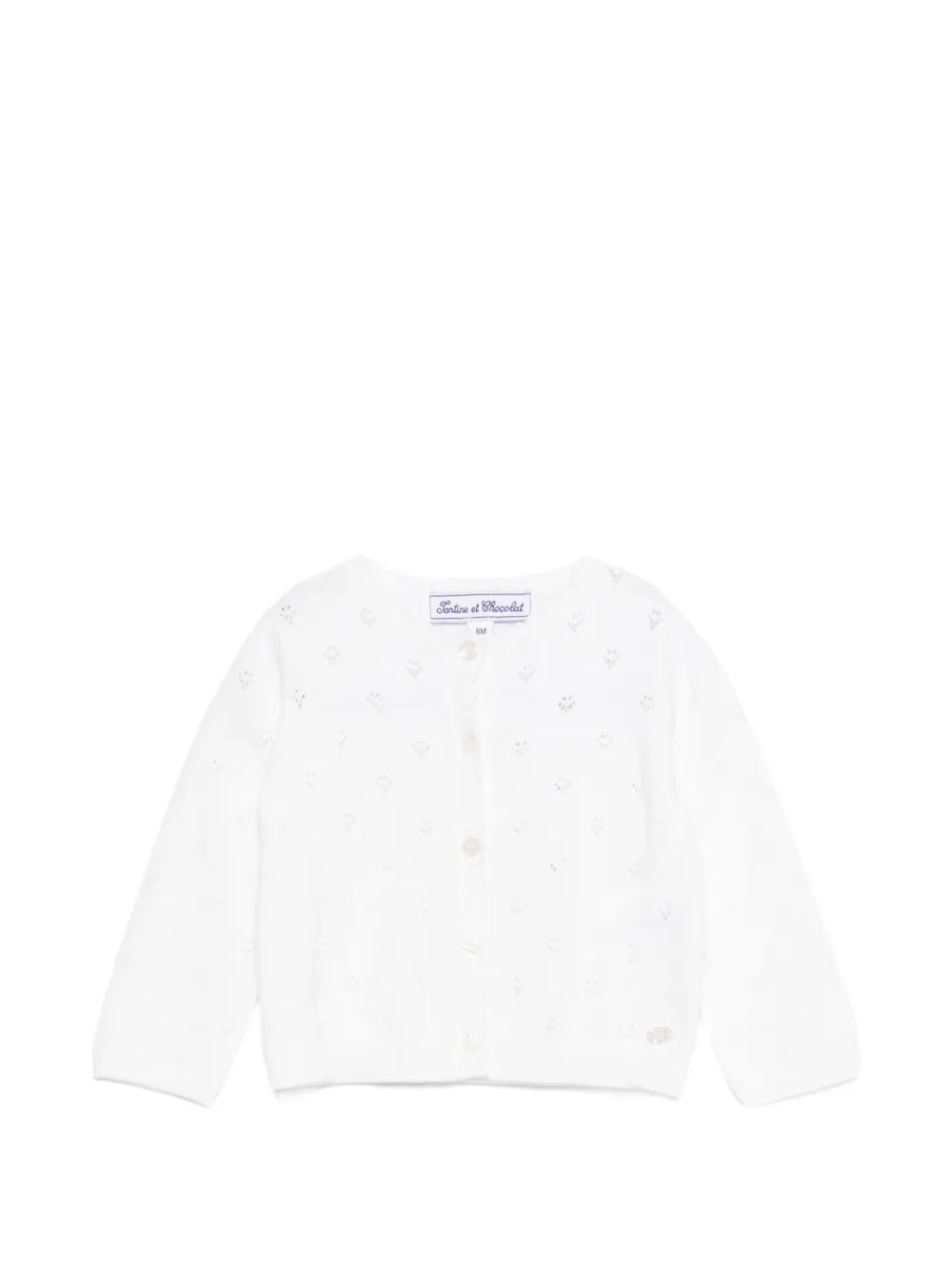 Tartine Et Chocolat open-work knit cardigan - Bianco