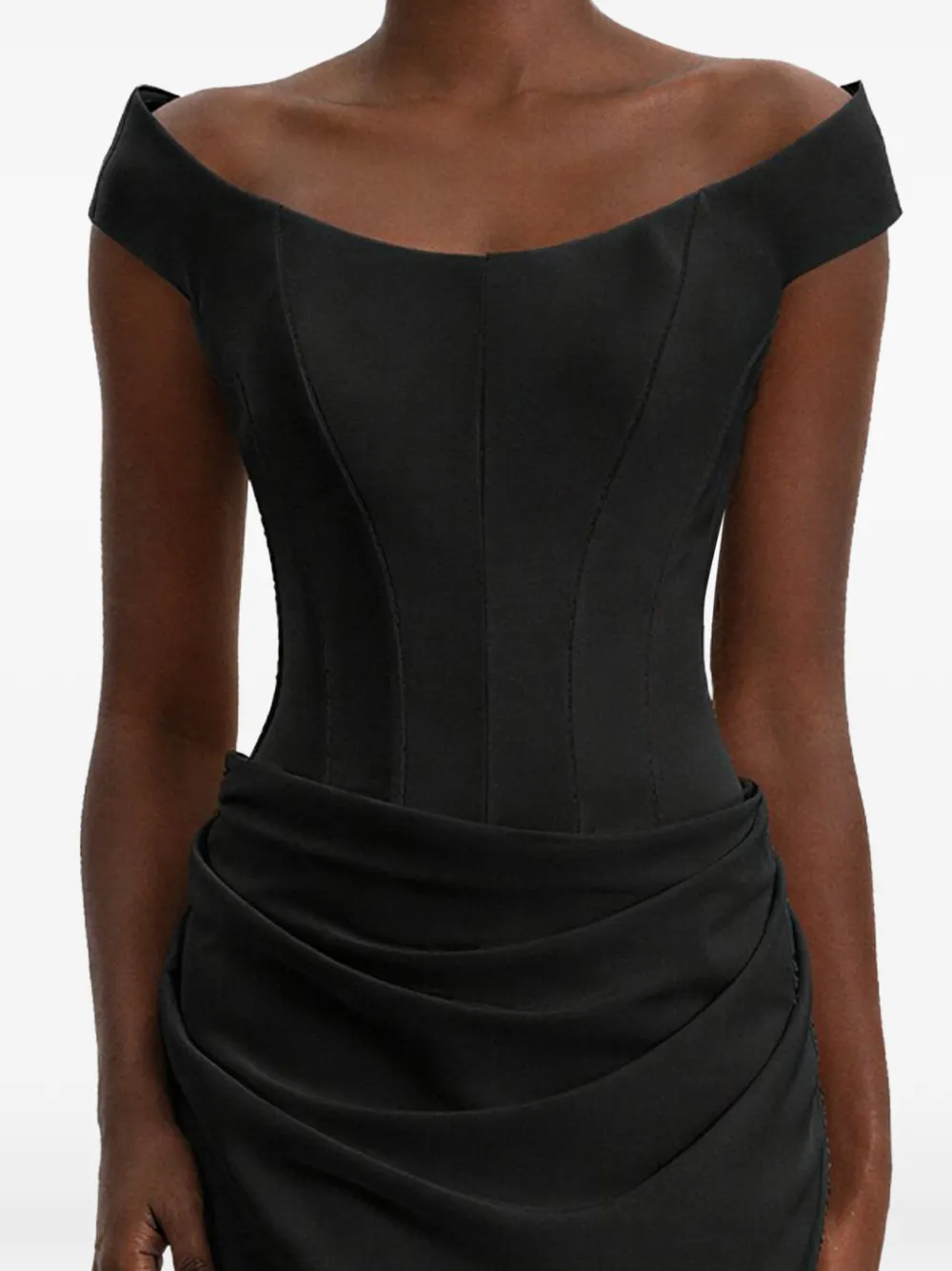 Gemy Maalouf Off-shoulder jurk met structuur Zwart