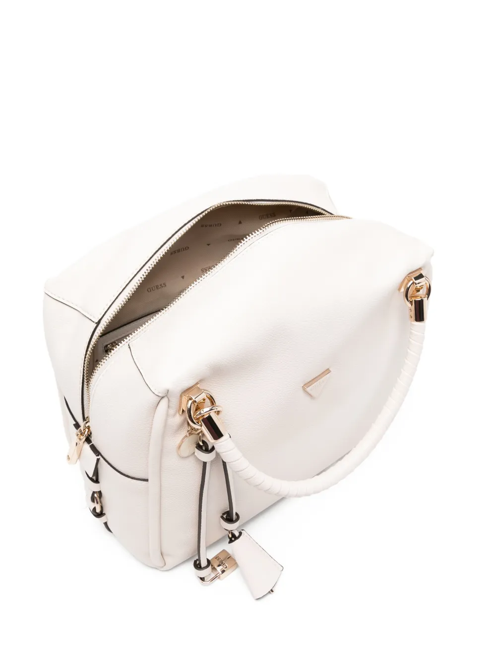 GUESS USA Danya leren shopper met kwastje Wit
