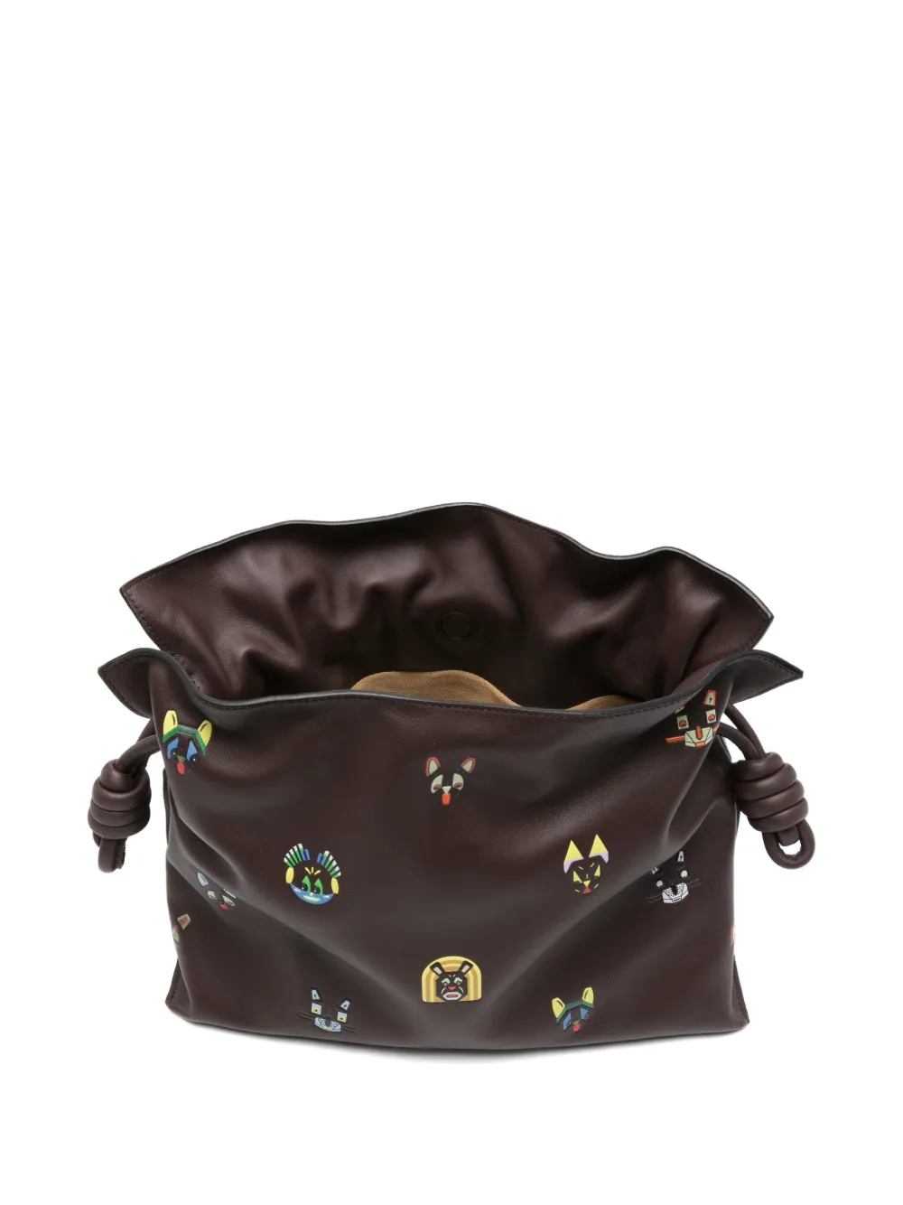 LOEWE Medium Flamenco leren clutch Bruin